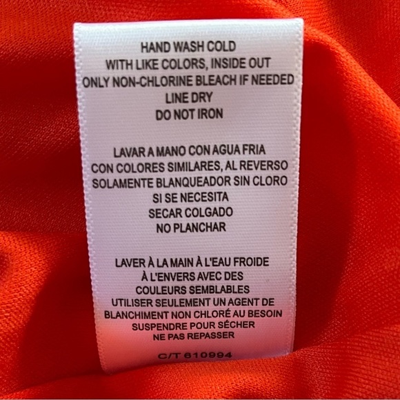 NWT Taylor Sleeveless Shoulder Tie Orange Swirl Design MIDI Dress Size Small - Picture 10 of 12